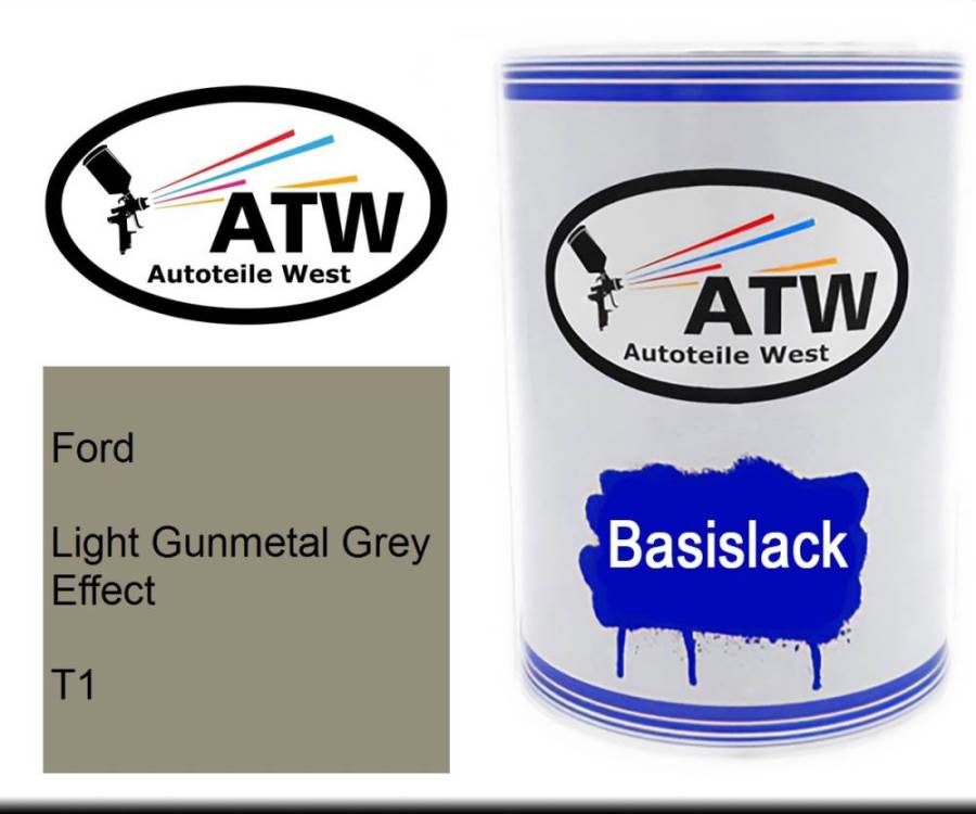 Ford, Light Gunmetal Grey Effect, T1: 500ml Lackdose, von ATW Autoteile West.